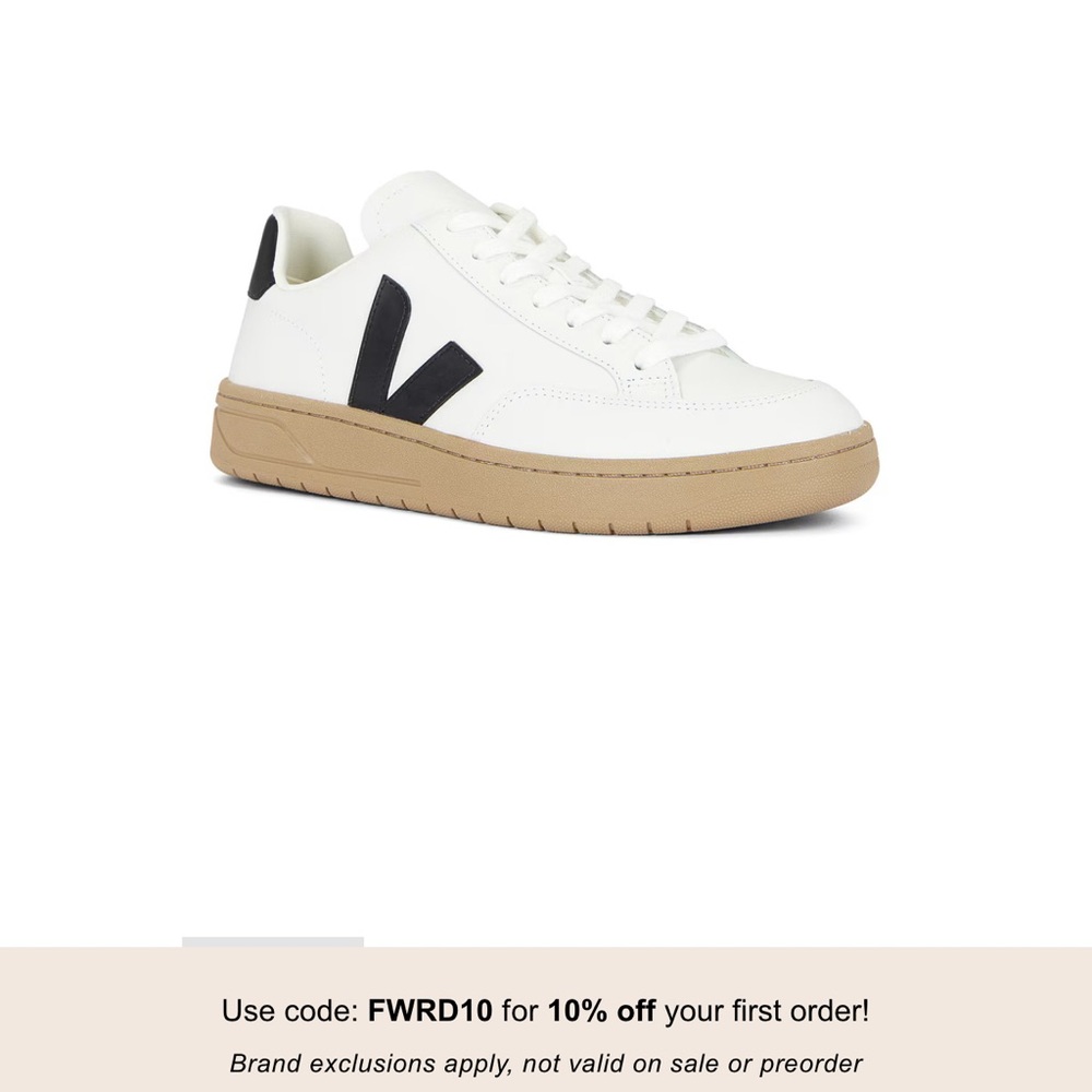 Veja White and Black Sneakers with Tan Soles